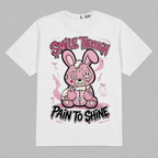 Dunk Low “Pink Red White Hahariot Shirt "Smile Through Pain to Shine" Pink Bunny Graphic Oversized T-Shirt – Vintage Streetwear