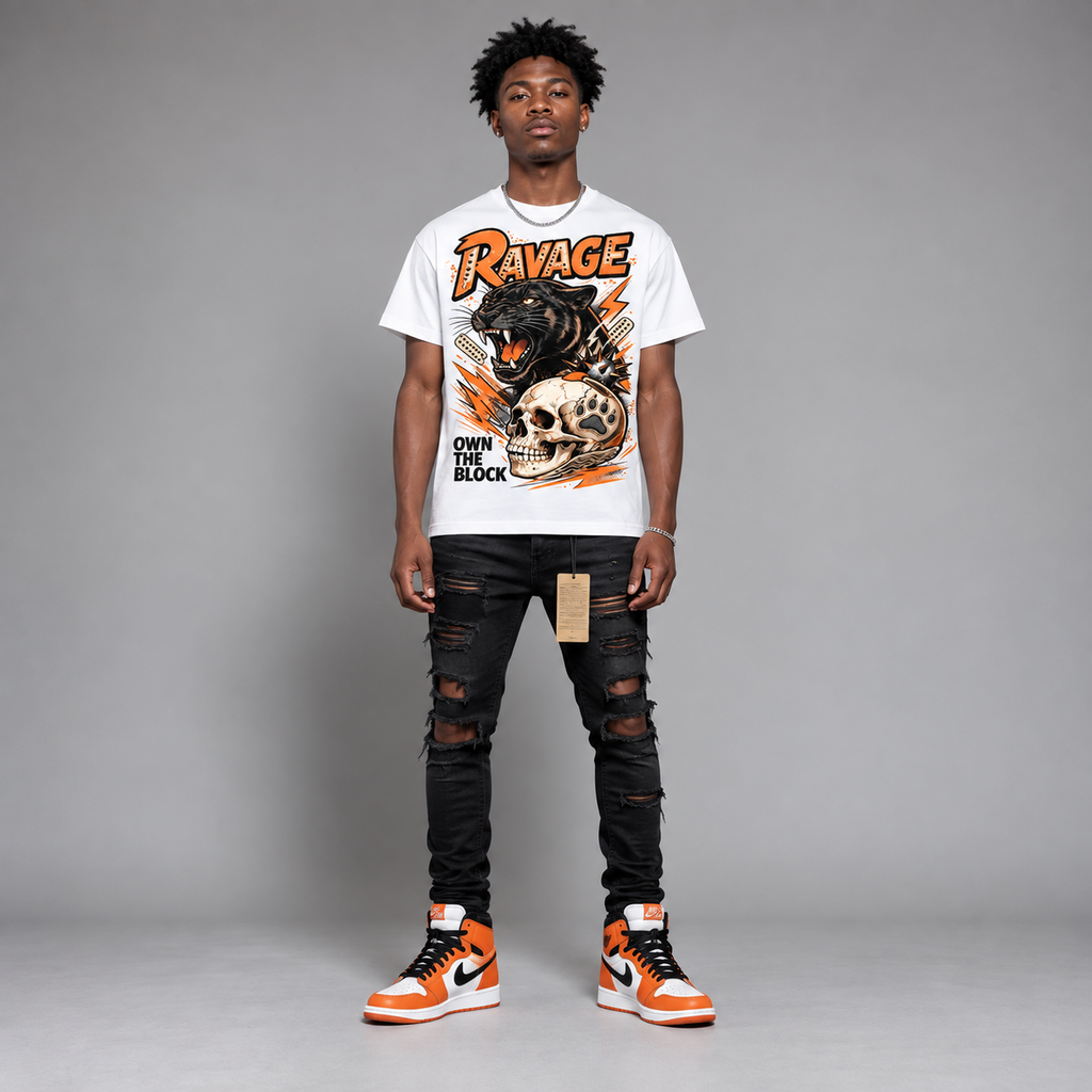 AJ1 Retro High OG Hahariot Shirt "Own The Block" Graphic Oversized T-Shirt – Vintage Streetwear
