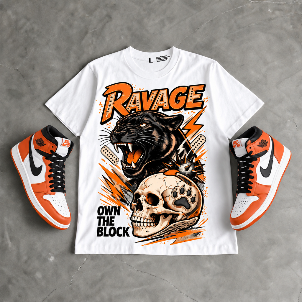 AJ1 Retro High OG Hahariot Shirt "Own The Block" Graphic Oversized T-Shirt – Vintage Streetwear