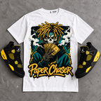 AJ4 Thunder / Tour Yellow Hahariot Shirt Paper Chaser Graphic Oversized T-Shirt – Vintage Streetwear