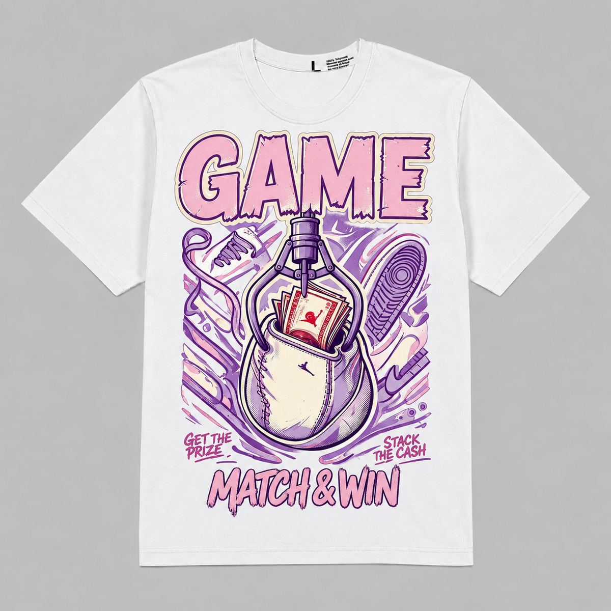 Travis Scott x AJ1 Low OG Hahariot Shirt Game Match & Win Graphic Oversized T-Shirt – Vintage Streetwear