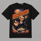 Donaldween Pumpkin Head Tee — Halloween Graphic Oversized T-Shirt – Vintage Streetwear