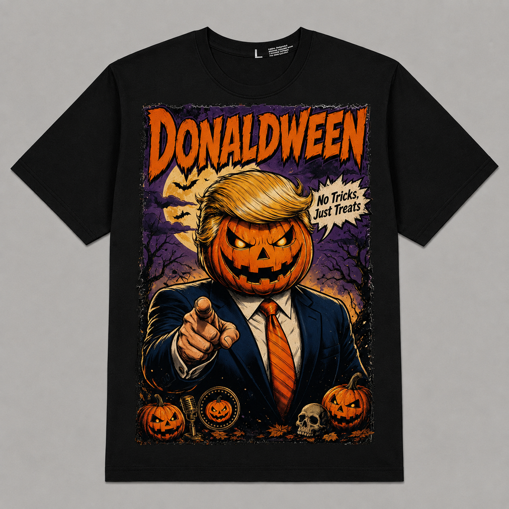 Halloween Pumpkin "DonalDWEEN" Graphic Oversized T-Shirt – Vintage Streetwear
