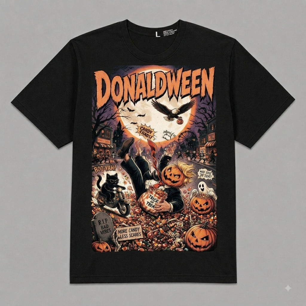 Donaldween Halloween Graphic Oversized T-Shirt – Vintage Streetwear