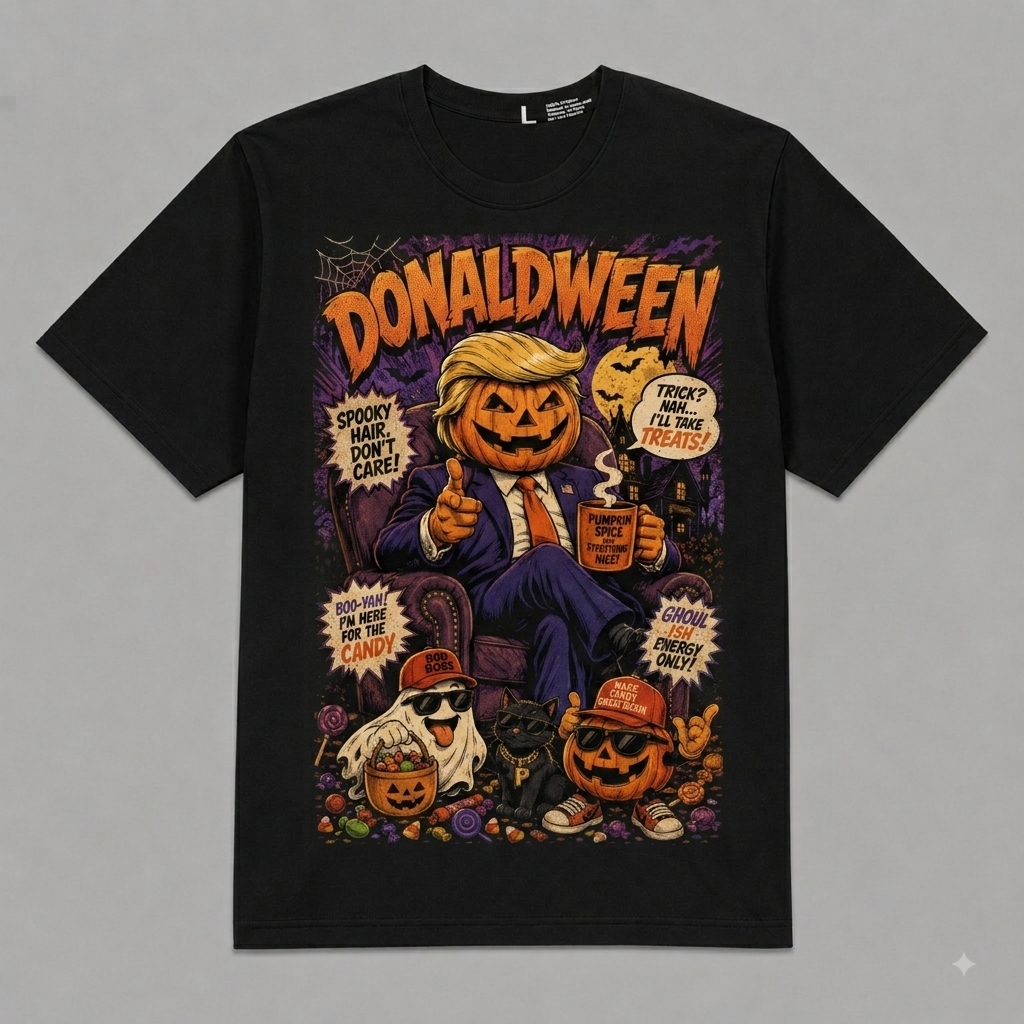 Donaldween Halloween Graphic Oversized T-Shirt – Vintage Streetwear