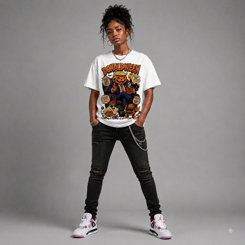 Donaldween Halloween Graphic Oversized T-Shirt – Vintage Streetwear