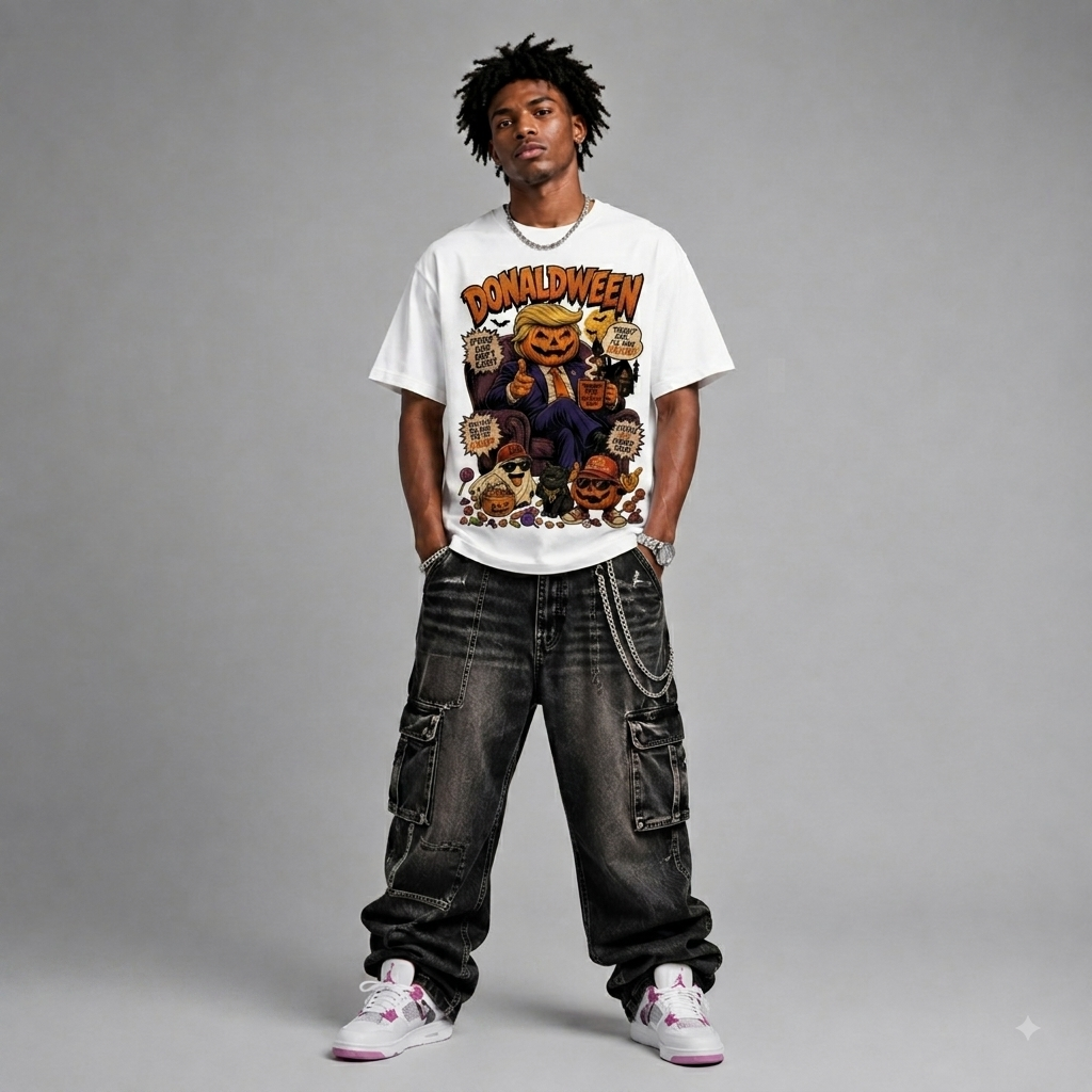 Donaldween Halloween Graphic Oversized T-Shirt – Vintage Streetwear