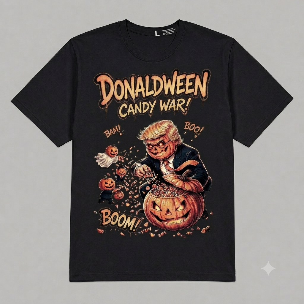 Donaldween Candy War Halloween Graphic Oversized T-Shirt – Vintage Streetwear