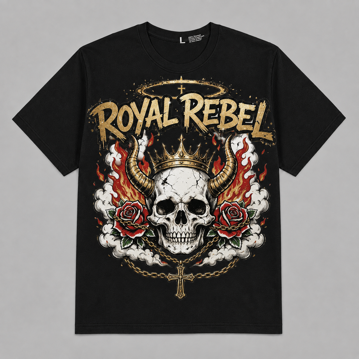Royal Rebel Skull T-Shirt — Graphic Oversized T-Shirt – Vintage Streetwear