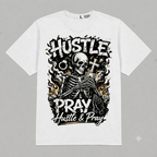 Hustle & Pray Skull Graphic Oversized T-Shirt – Vintage Streetwear