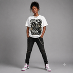 Hustle & Pray Skull Graphic Oversized T-Shirt – Vintage Streetwear