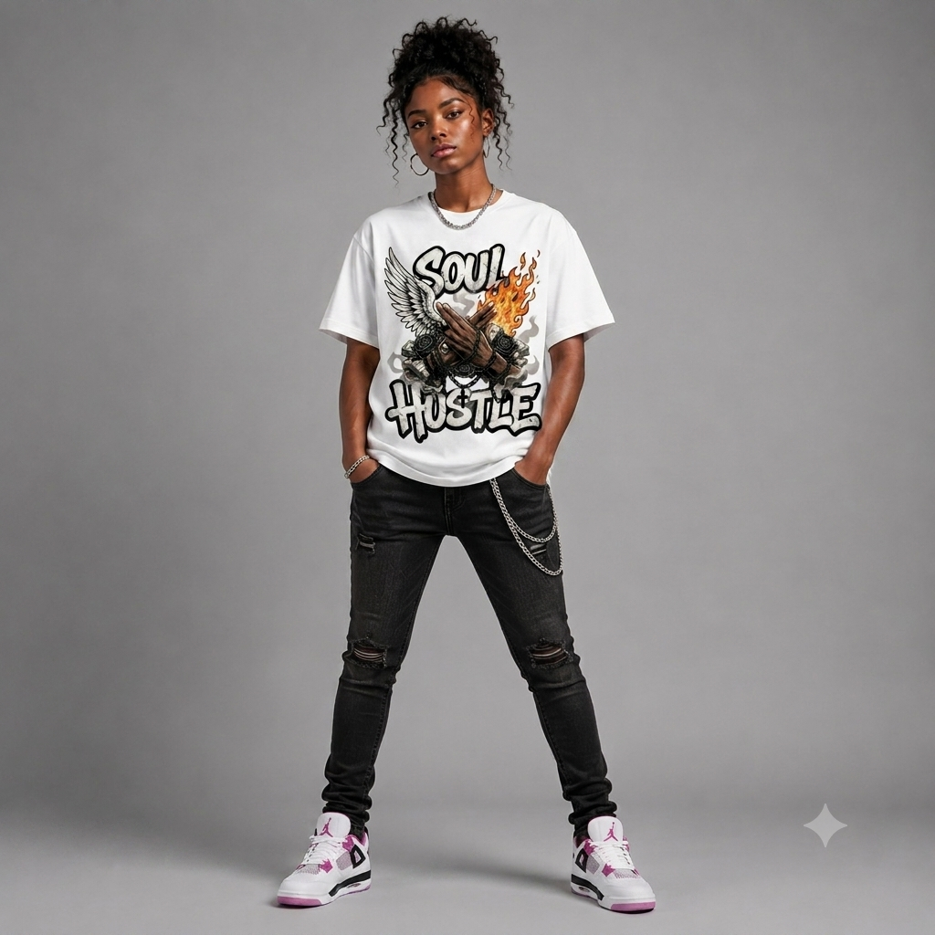 "Soul Hustle" Unisex Graphic Oversized T-Shirt – Vintage Streetwear