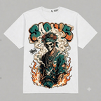 'Souls' Flaming Skull Graphic Oversized T-Shirt – Vintage Streetwear