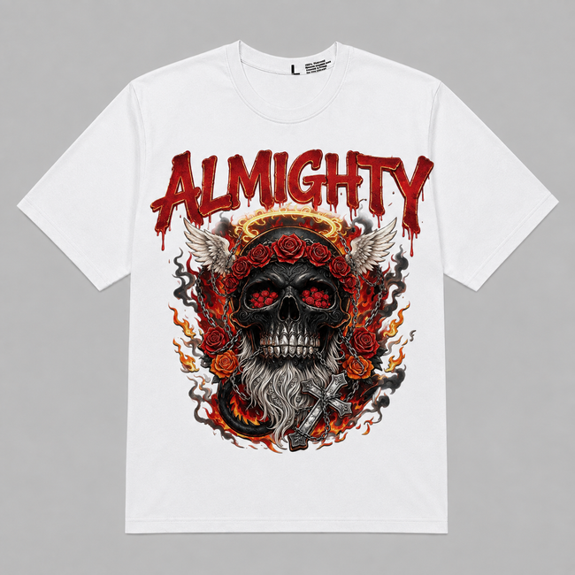 Almighty Skull Sports Jersey — Men's Graphic Athletic Tee Hover Image