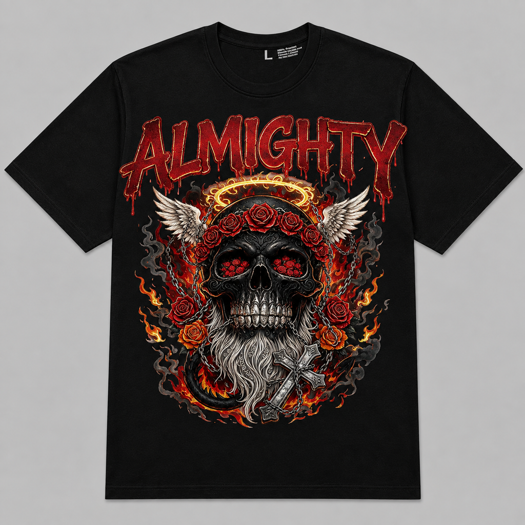 Almighty Skull Sports Jersey — Men's Graphic Athletic Tee