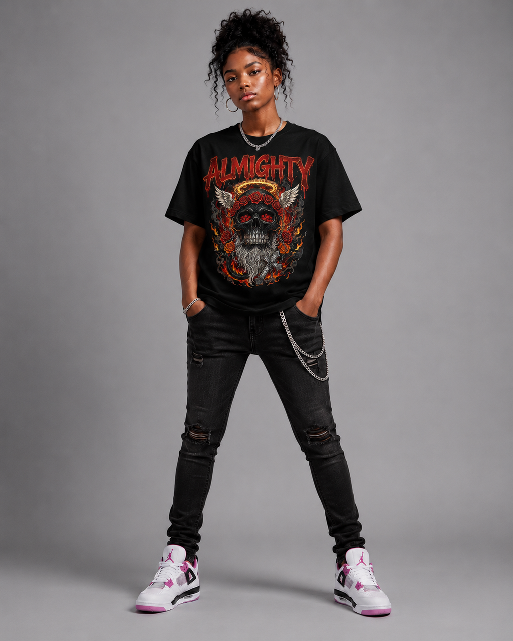 Almighty Skull Sports Jersey — Men's Graphic Athletic Tee